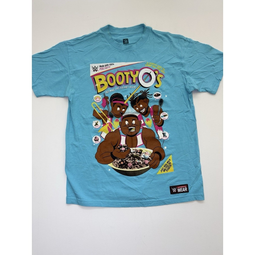 WWE Authentic Wear New Day Booty O's Graphic T-Shirt Blue Size M